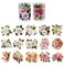 Wrapables Romantic Floral PET Tape, Pre-Cut Stickers for Scrapbooking, Stationery, Journaling, Diary, Card Making (Set of 2), Ivory and Pink